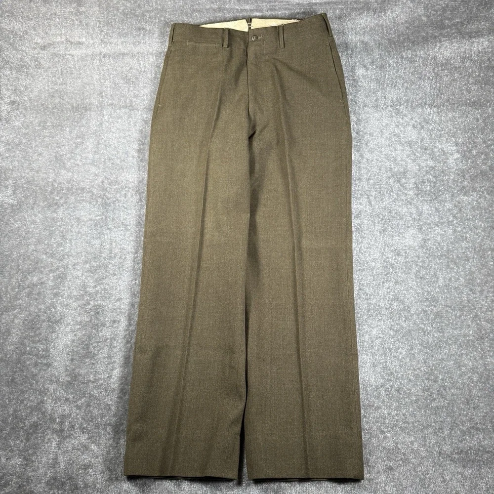 US Military Trousers‎ Men's 31x29 Olive Green Wool M-1952